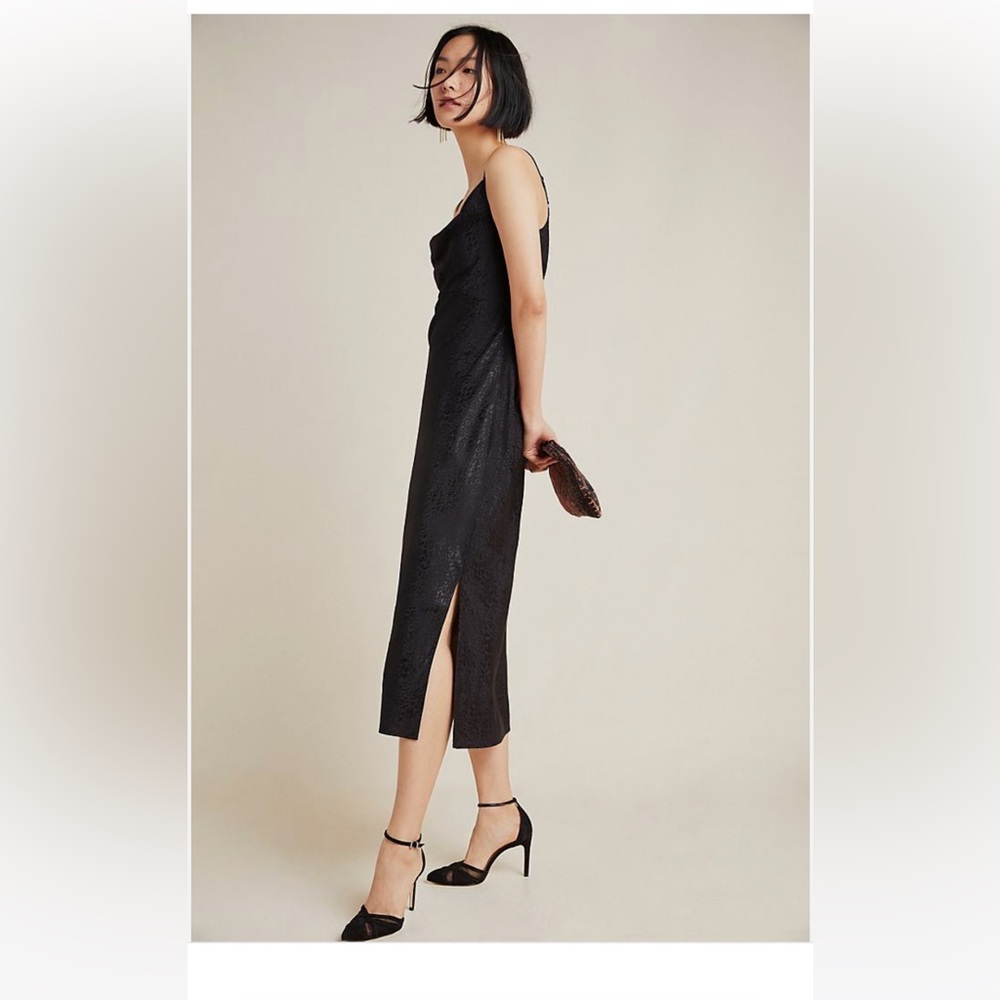 Anthropologie Amelie Jacquard Leopard Slip Dress